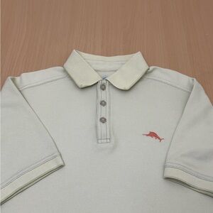 Light Green Polo Shirt with Red Logo